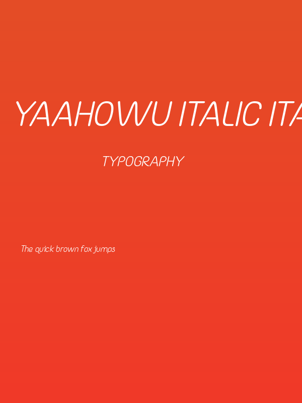 Yaahowu Italic Italic Poster