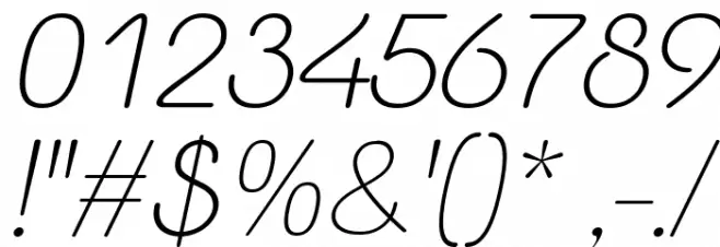 Yaahowu Light Italic Italic Font OTHER CHARS