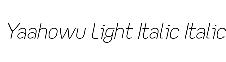 Yaahowu Light Italic Italic Font