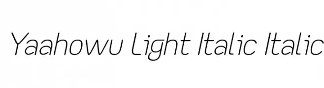 Yaahowu Light Italic Italic  les polices de caractères gratuit tlcharger
