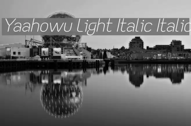Yaahowu Light Italic Italic Font examples