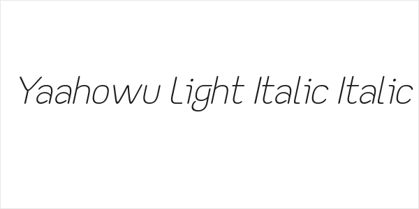 Yaahowu Light Italic Italic Logo