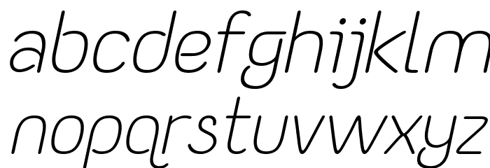 Yaahowu Light Italic Italic Font LOWERCASE