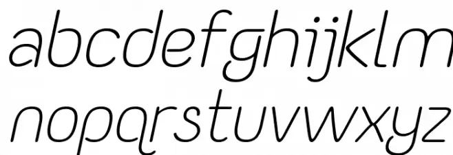Yaahowu Light Italic Italic Font LOWERCASE