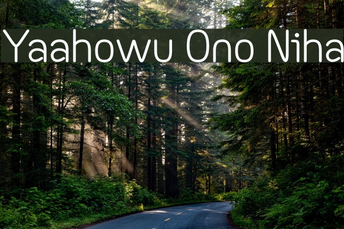 Yaahowu Ono Niha Font examples