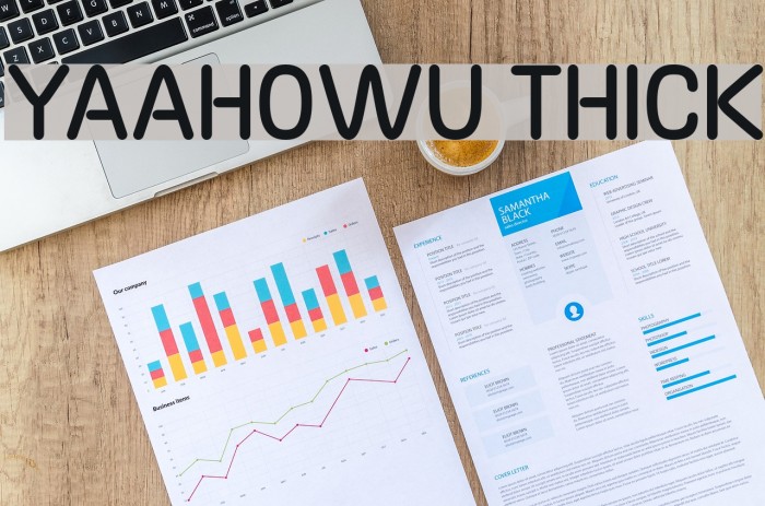 Yaahowu Thick Font examples