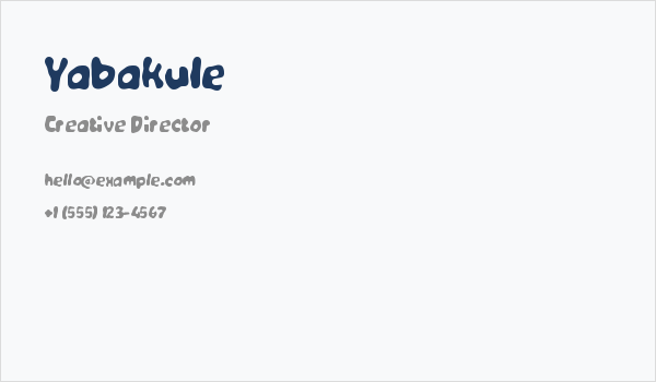Yabakule Business Card