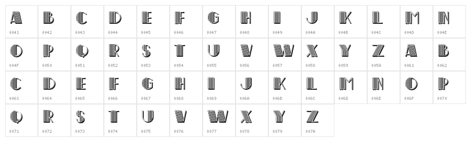 Yaban Filled Regular Character Map
