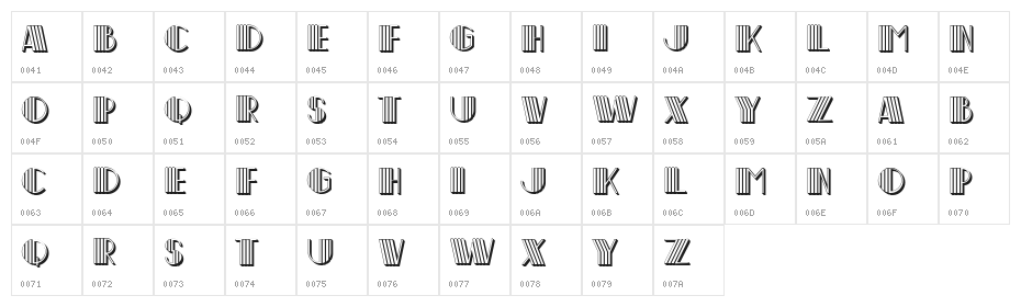 Yaban Regular Character Map