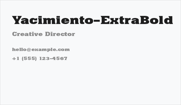 Yacimiento-ExtraBold Business Card