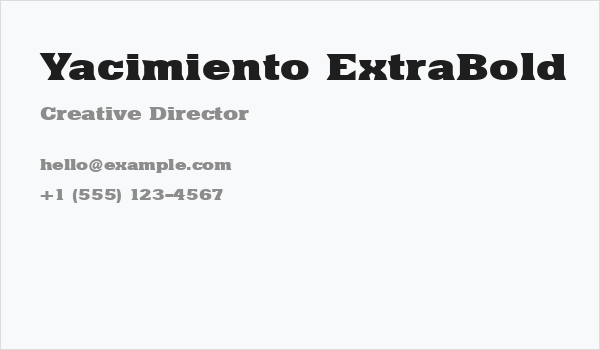 Yacimiento ExtraBold Business Card
