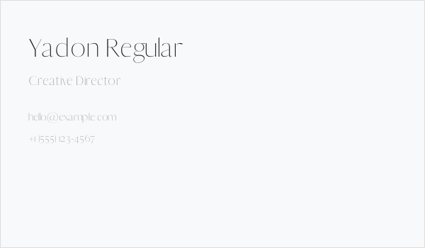Yadon Regular Business Card
