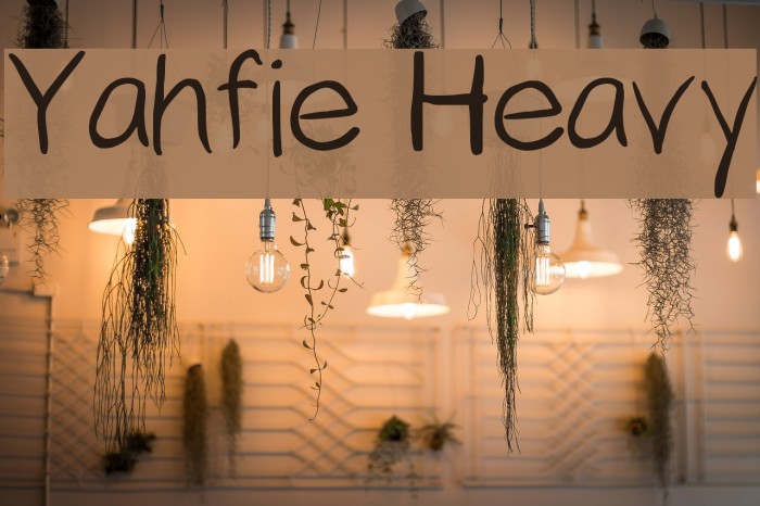 Yahfie Heavy Font examples