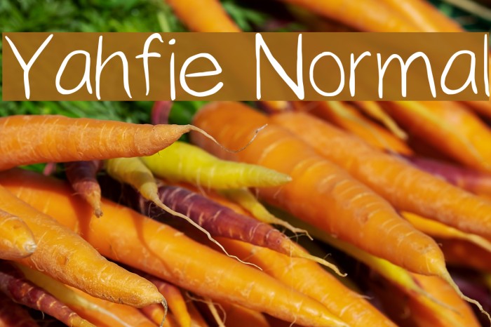 Yahfie Normal Font examples