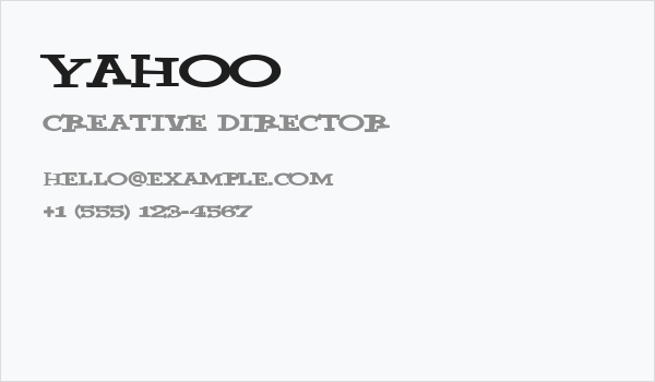 Yahoo Business Card