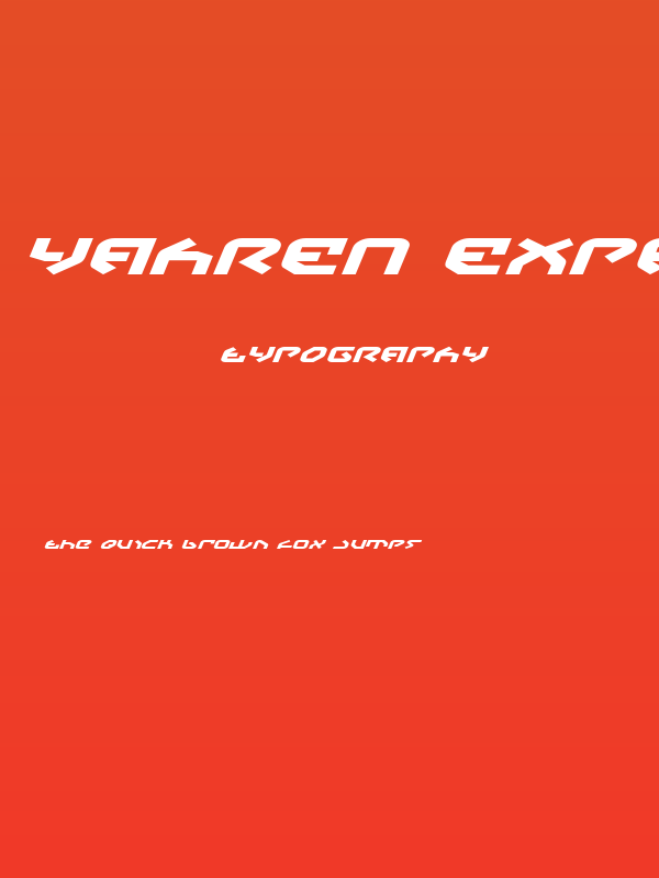 Yahren Expanded Italic Poster