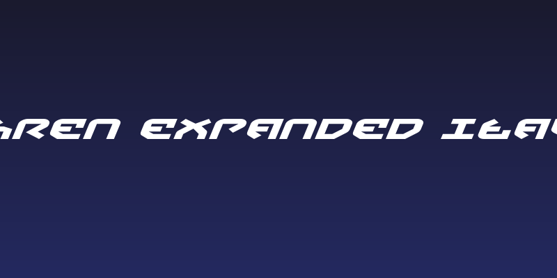 Yahren Expanded Italic Social Header