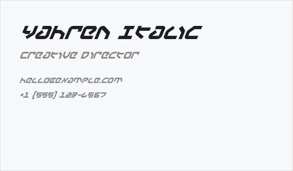 Yahren Italic Business Card