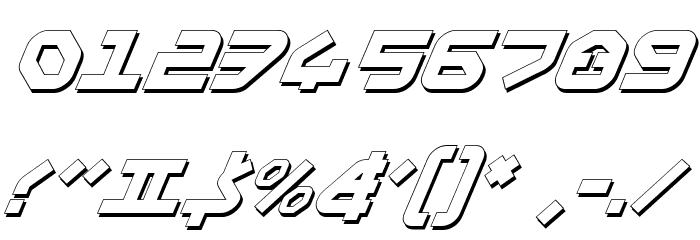 Yahren Shadow Italic Font OTHER CHARS