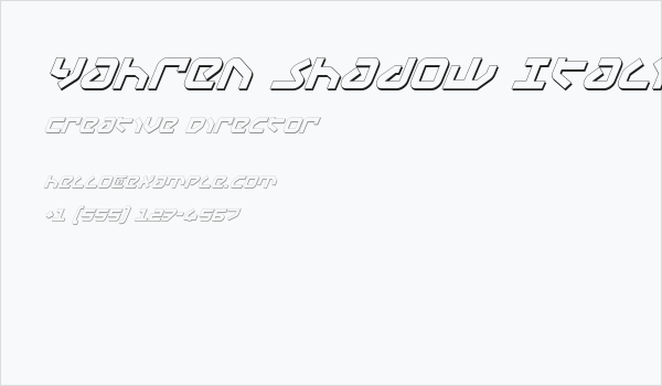 Yahren Shadow Italic Business Card