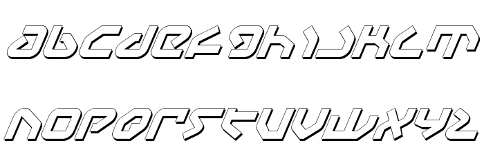 Yahren Shadow Italic Font LOWERCASE