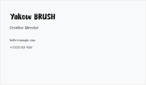 Yakow BRUSH Business Card