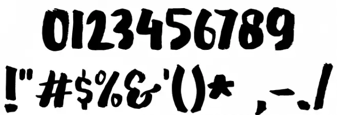 YakowBRUSH Font OTHER CHARS