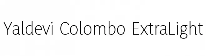 Yaldevi Colombo ExtraLight  Fuentes Gratis Descargar
