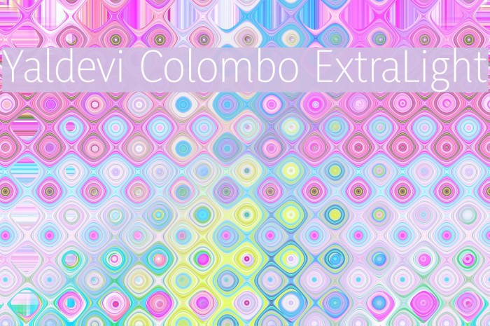 Yaldevi Colombo ExtraLight Font examples