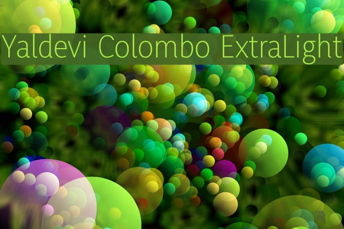 Yaldevi Colombo ExtraLight Font examples