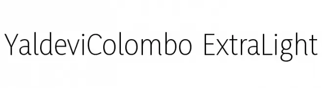 YaldeviColombo ExtraLight  Fuentes Gratis Descargar