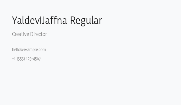 YaldeviJaffna Regular Business Card