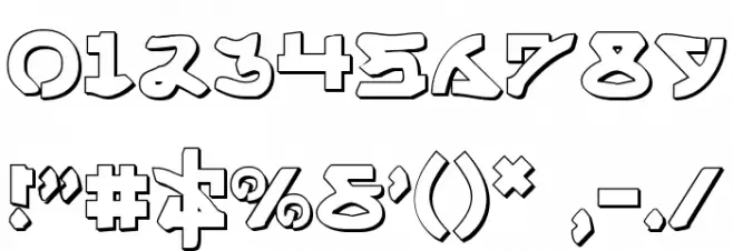 Yama Moto 3D Шрифта ДРУГИЕ символов