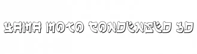 Yama Moto Condensed 3D  免费字体下载