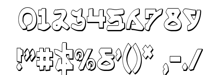 Yama Moto Condensed 3D Schriftart Anderer Schreiben
