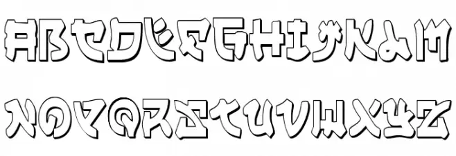 Yama Moto Condensed 3D Fuentes MINÚSCULAS