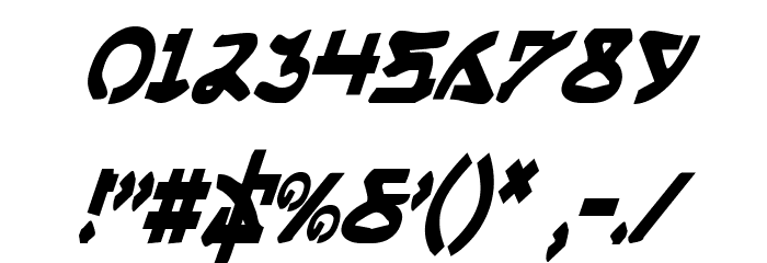 Yama Moto Condensed Italic Font OTHER CHARS