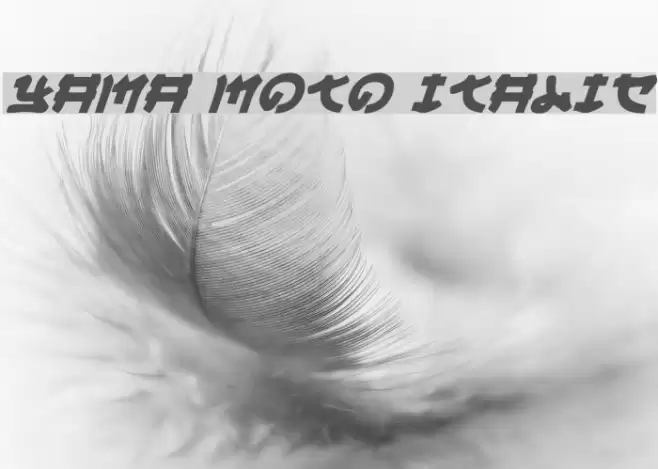 Yama Moto Italic Font examples