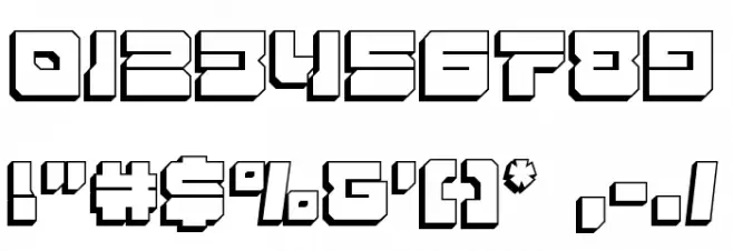 Yamagachi 2050 3D Font OTHER CHARS