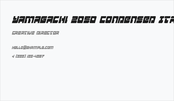 Yamagachi 2050 Condensed Italic Business Card