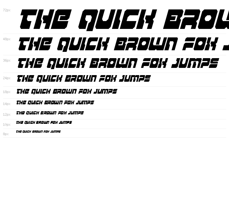 Yamagachi 2050 Condensed Italic Waterfall