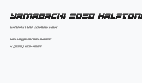 Yamagachi 2050 Halftone Italic Business Card