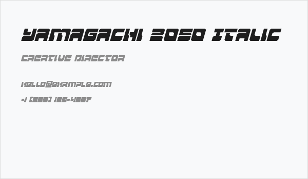 Yamagachi 2050 Italic Business Card