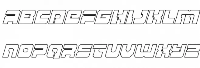 Yamagachi 2050 Outline Italic Caratteri MINUSCOLO