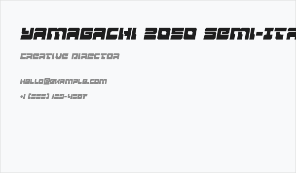 Yamagachi 2050 Semi-Italic Business Card