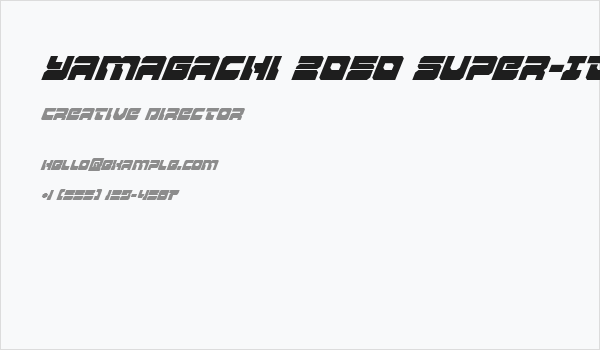 Yamagachi 2050 Super-Italic Business Card