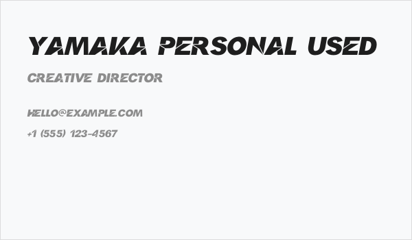 Yamaka Personal Used Business Card