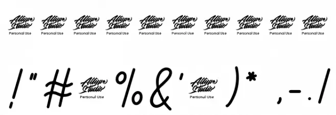 Yamatha Regular Font Alte caractere