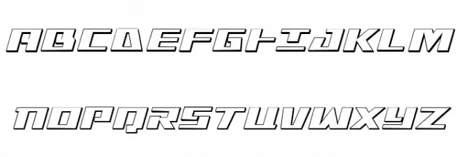 Yamato Class 3D Italic फ़ॉन्ट अपरकेस