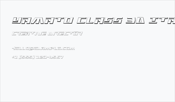 Yamato Class 3D Italic Business Card